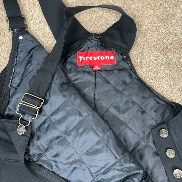 Firestone Overalls Mens XXL Black Workwear Insulated Bib Quilted Lined Pit Crew - Picture 4 of 11
